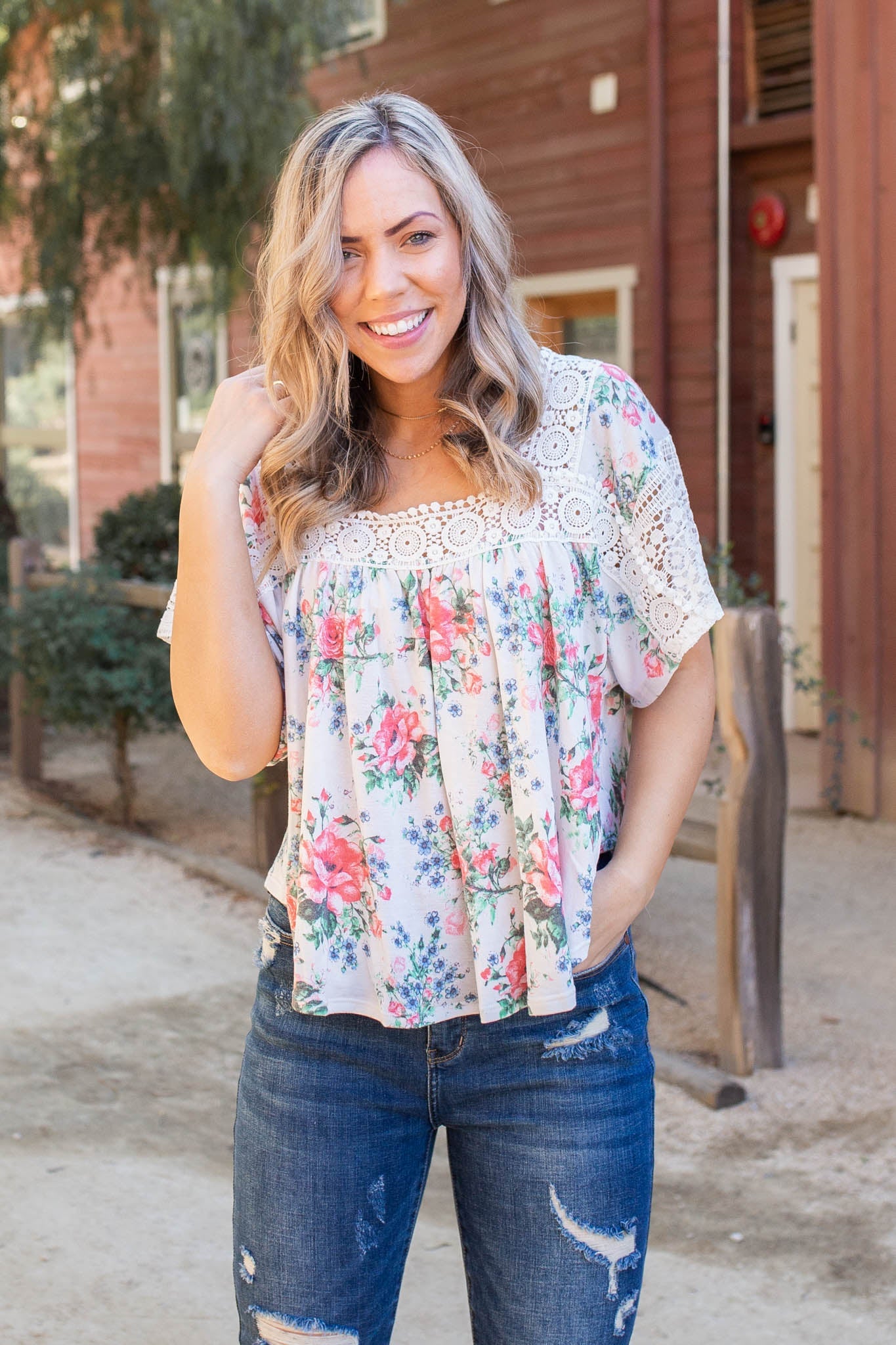 Simply Gorgeous Lace Trim Top