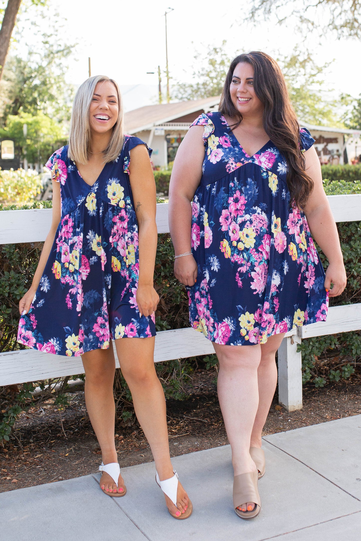 Navy Blooms Summer Dress