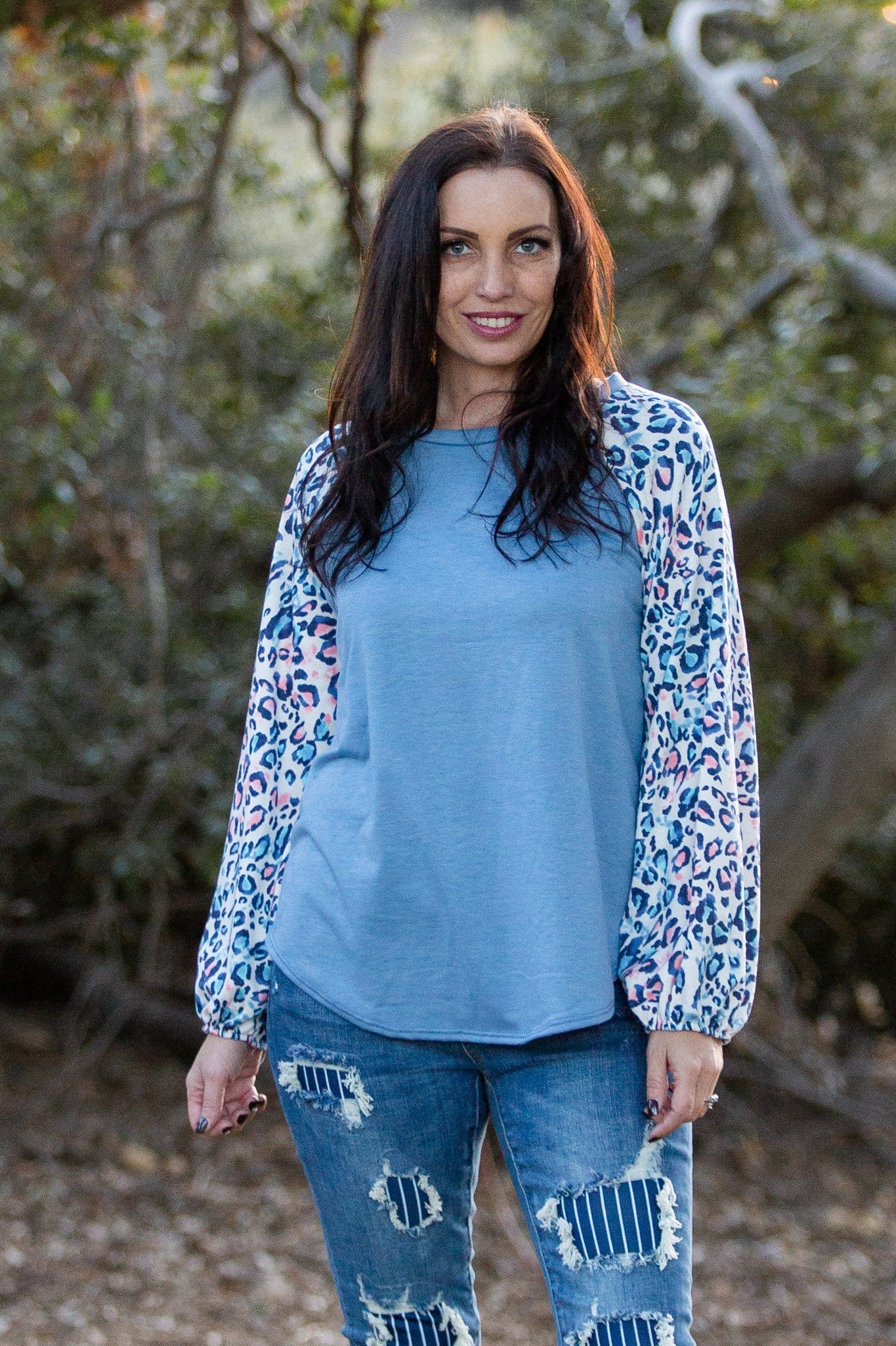 Delightfully Spotted Raglan Top