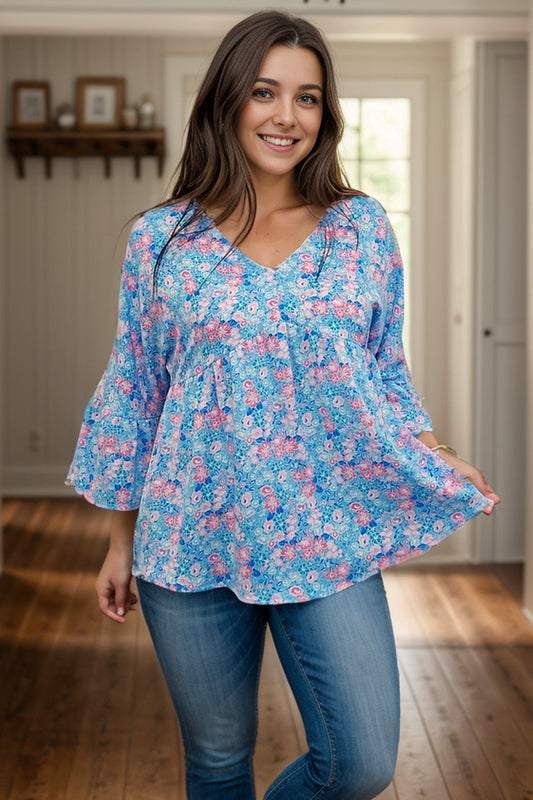 Floral Daydream 3/4 Sleeve Top