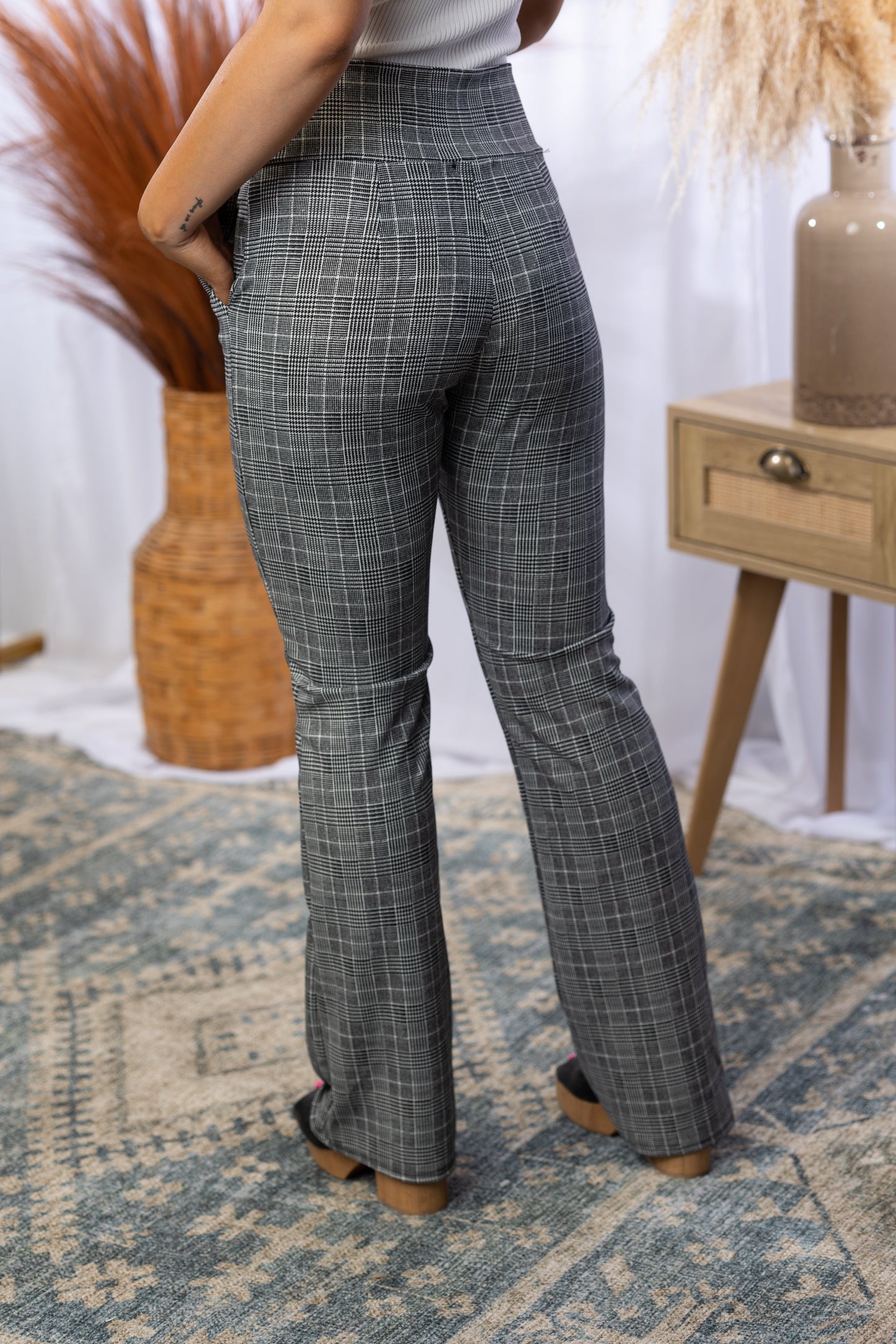 Headed Uptown - Plaid Flare Pants