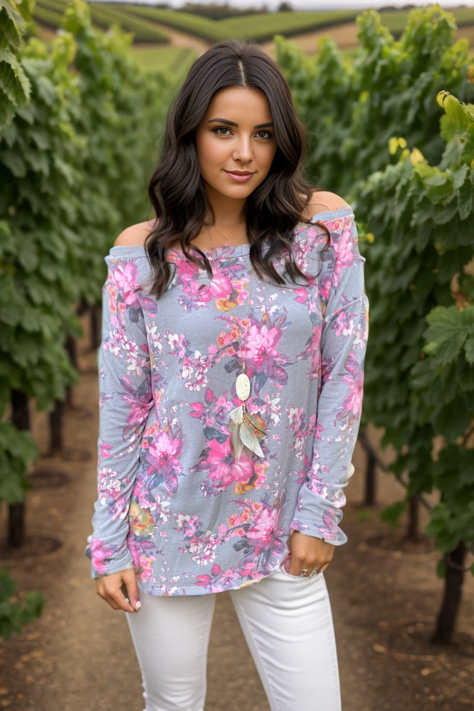 Misty Floral Cold Shoulder