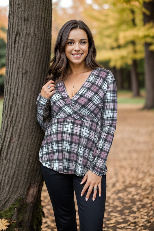 Pinky Plaid - Peplum