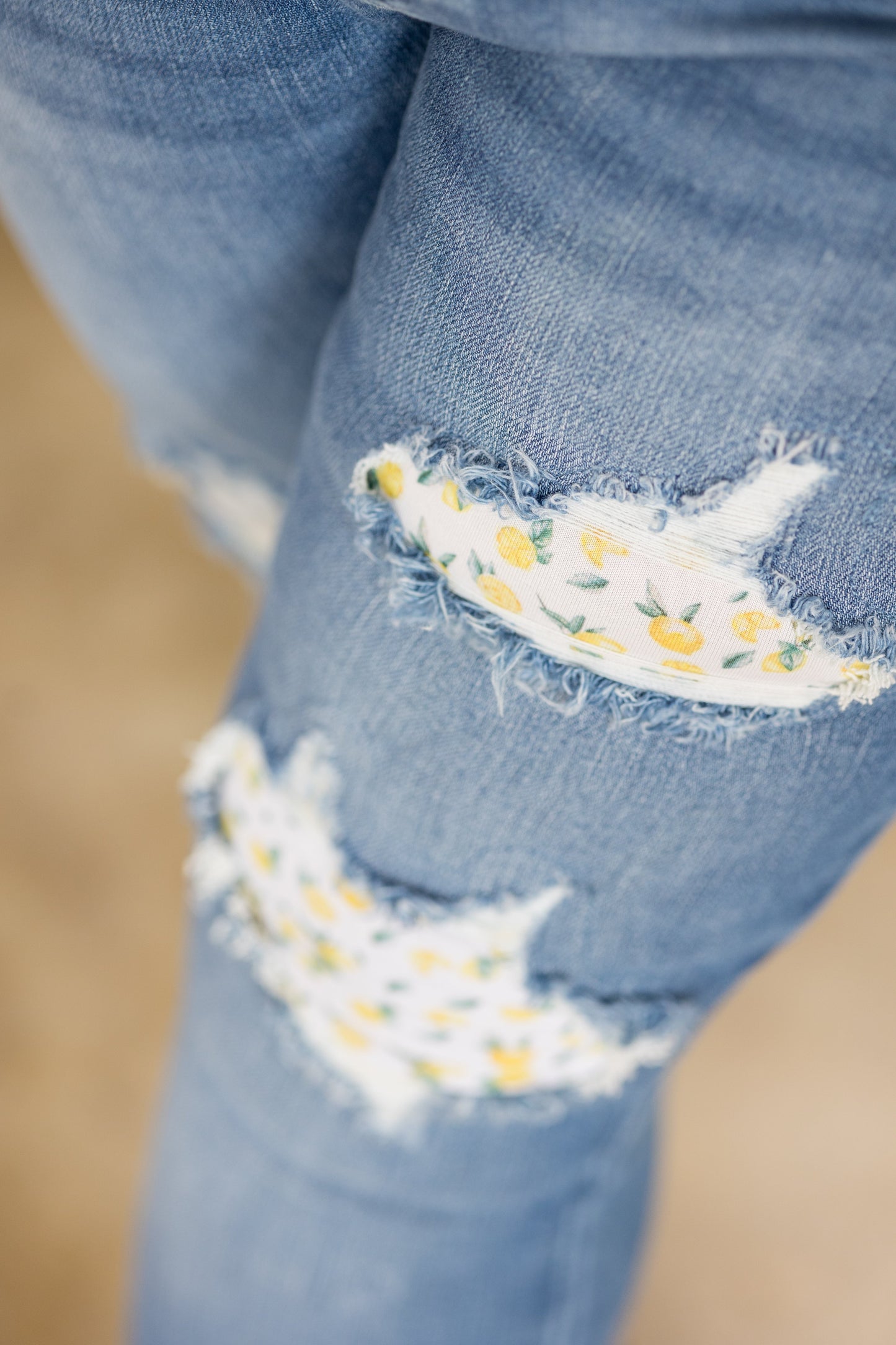 Lemon Drops Judy Blue Patched Skinnies